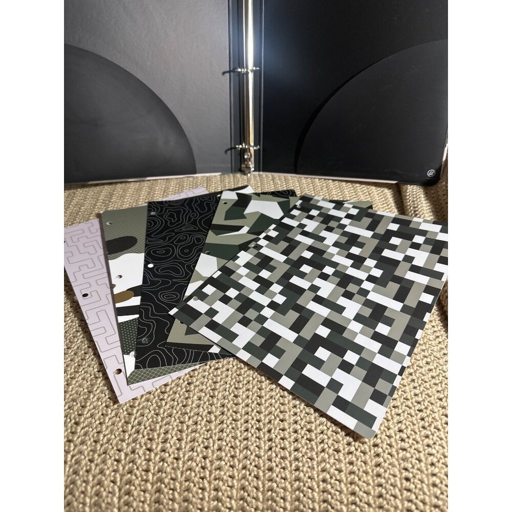 U Brands 1" Binder Set Modern Camo w/ 5 Tab Dividers Set School Work - Picture 5 of 7